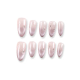 365nails misty milk‑tea ombré with tiny crystals minimalist press-ons