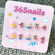 365nails: "Cherry Pudding Pop" – 3D Fruit & Pudding Handmade Short Square Nails