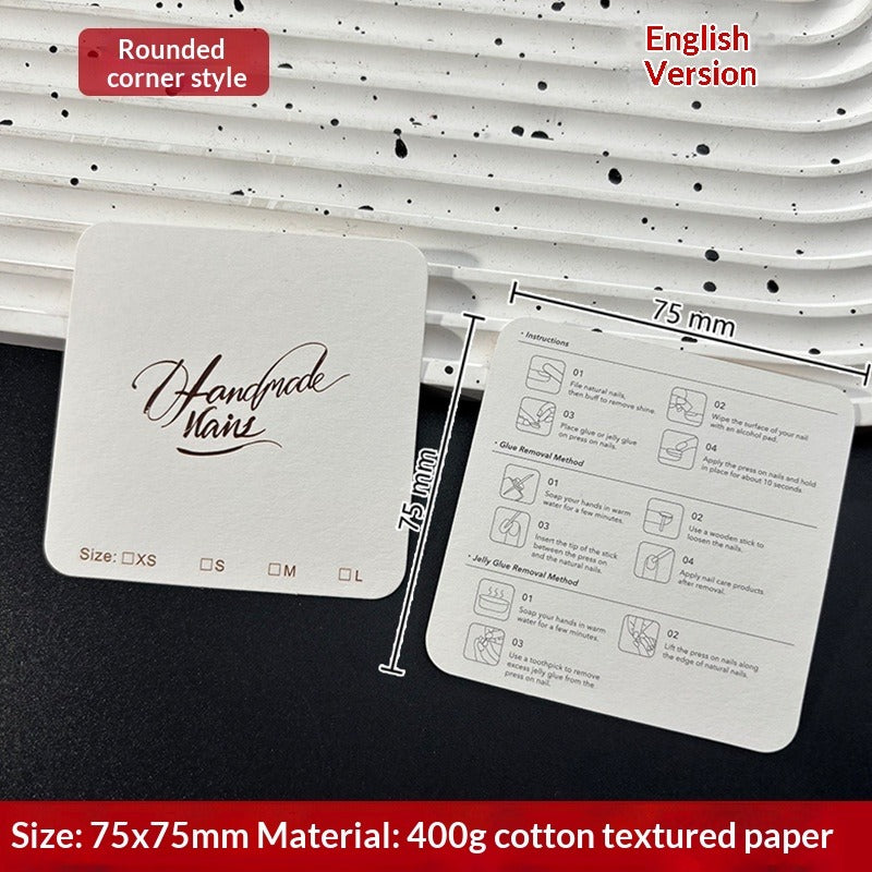 Soft Cotton Texture Press On Nail Display Cards (MOQ=50)