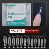 Nail Tips nail piece semi-matte 504 pieces boxed trapezoidal almond fake nail patch transparent and seamless nail art