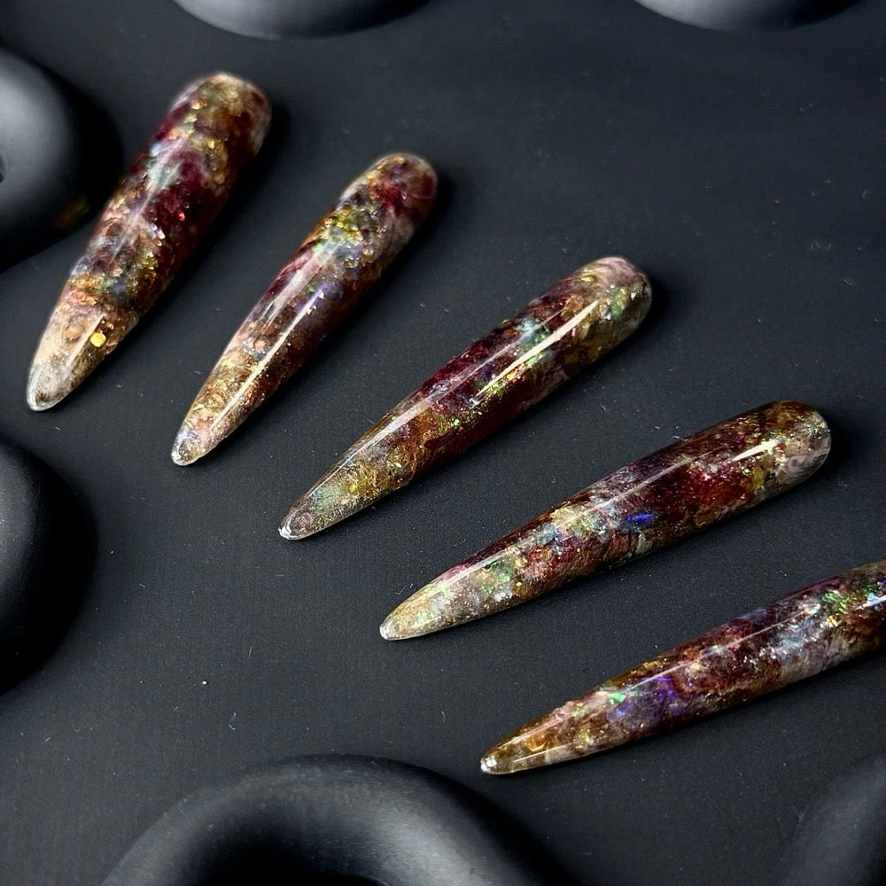 Stiletto Multicolor Glitter Nail Tips