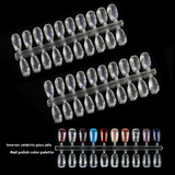 Nail Tips 200 pieces of new high-transparency solid plate nail pads, transparent glazed nail art swatch for nail shop plate practice