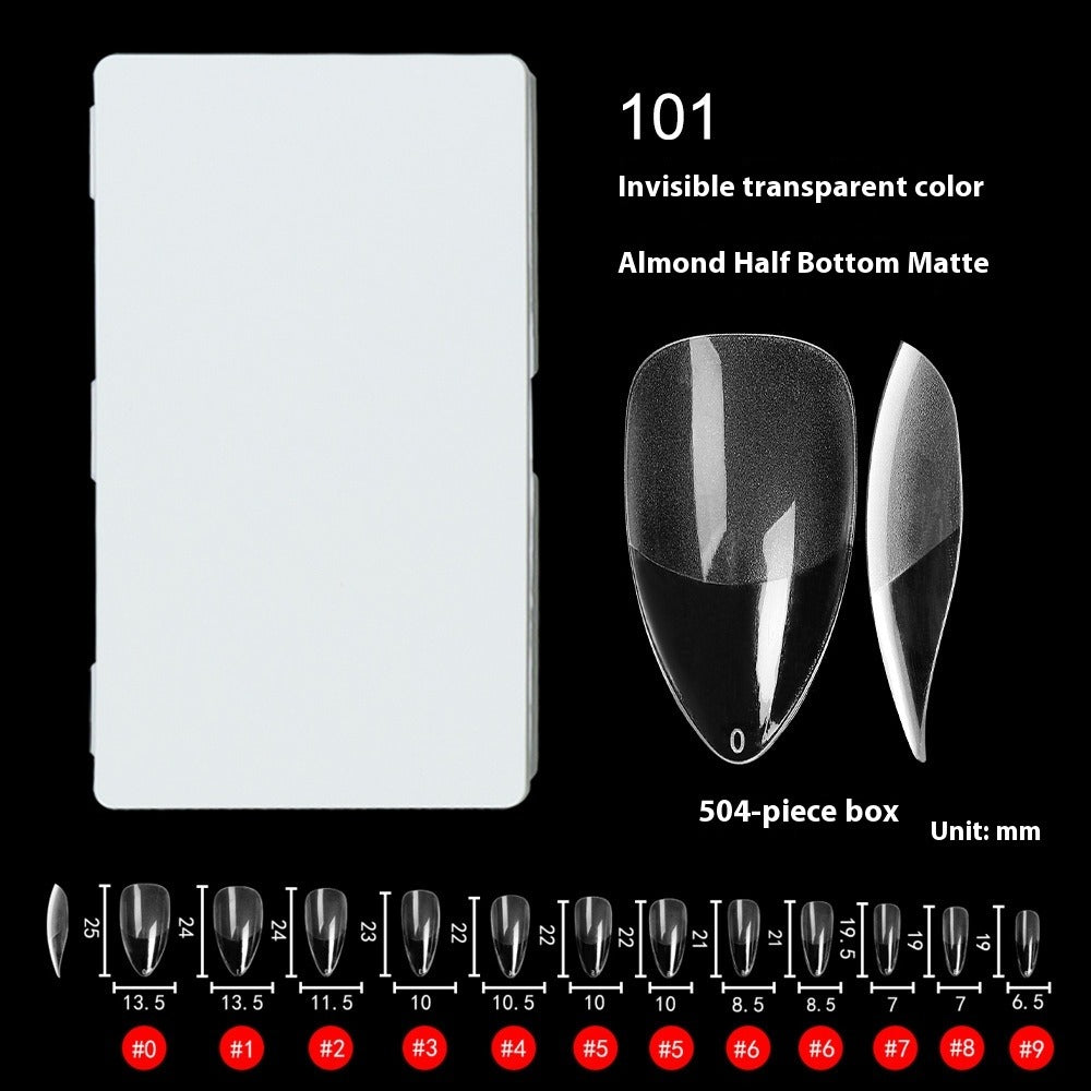 Nail Tips nail pads are light and seamless 504 pieces of porcelain white boxed semi-matte, free of engraving and grinding, press on nails pads, patches, fake nails.