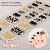 Semi-Cured Gel Nail Strips French Leopard 3D Foil Gradient Design (MOQ=3)