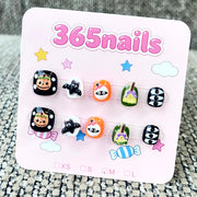 365nails: "Spooky Cuties" – 3D Halloween Character Handmade Short Square Nails