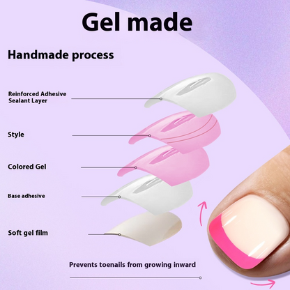 press on nails and toe advanced  French foot nail simple and seamless fuel injection full sticker 120 finished nail pads