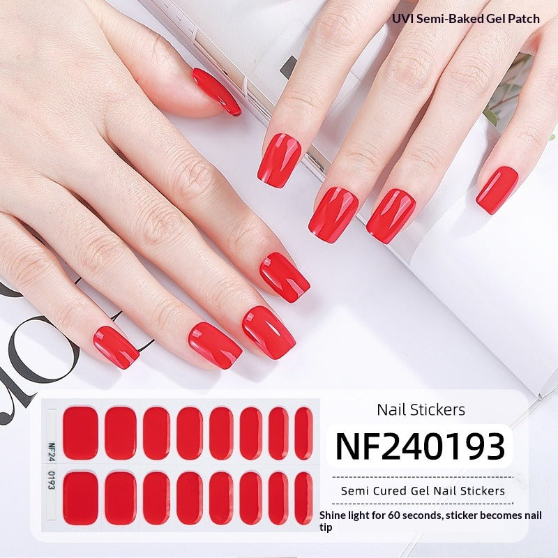 Semi-Cured Gel Nail Strips French Gradient Soft Glossy Design (MOQ=3)