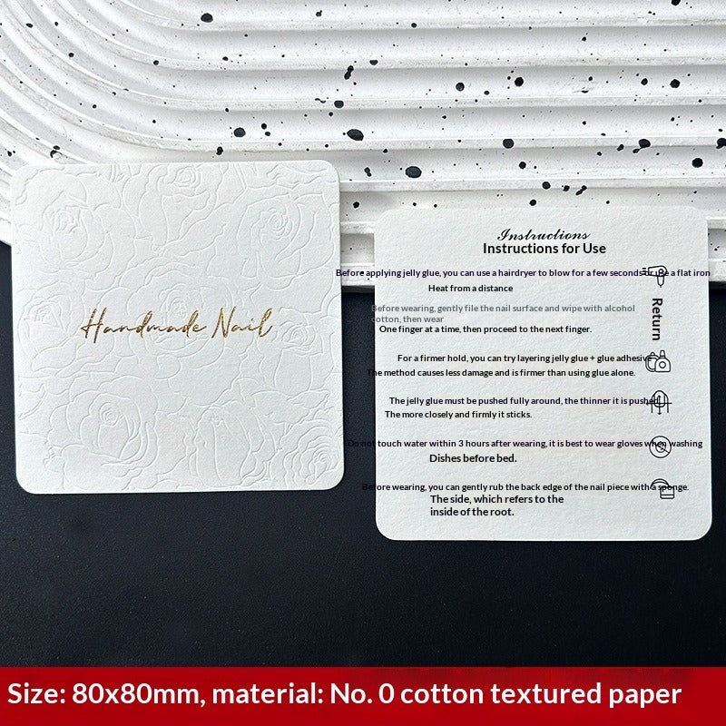 Embossed White Display Cards for Press On Nail Sets (MOQ=50)