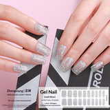 Semi-Cured Gel Nail Strips Glitter Sparkle Pure Shimmer Medium Set (MOQ=3)