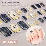 Semi-Cured Gel Nail Strips French Leopard 3D Foil Gradient Design (MOQ=3)