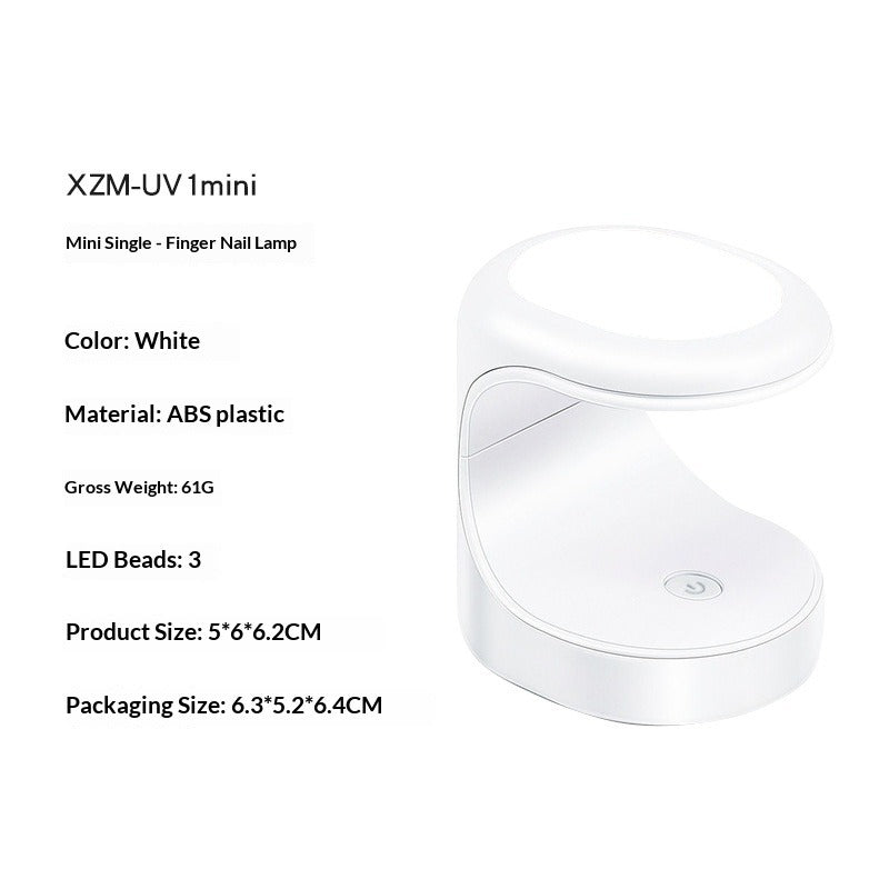 "Mini C-Shape Single Finger UV/LED Nail Lamp" - Fast Curing Press-On Tool