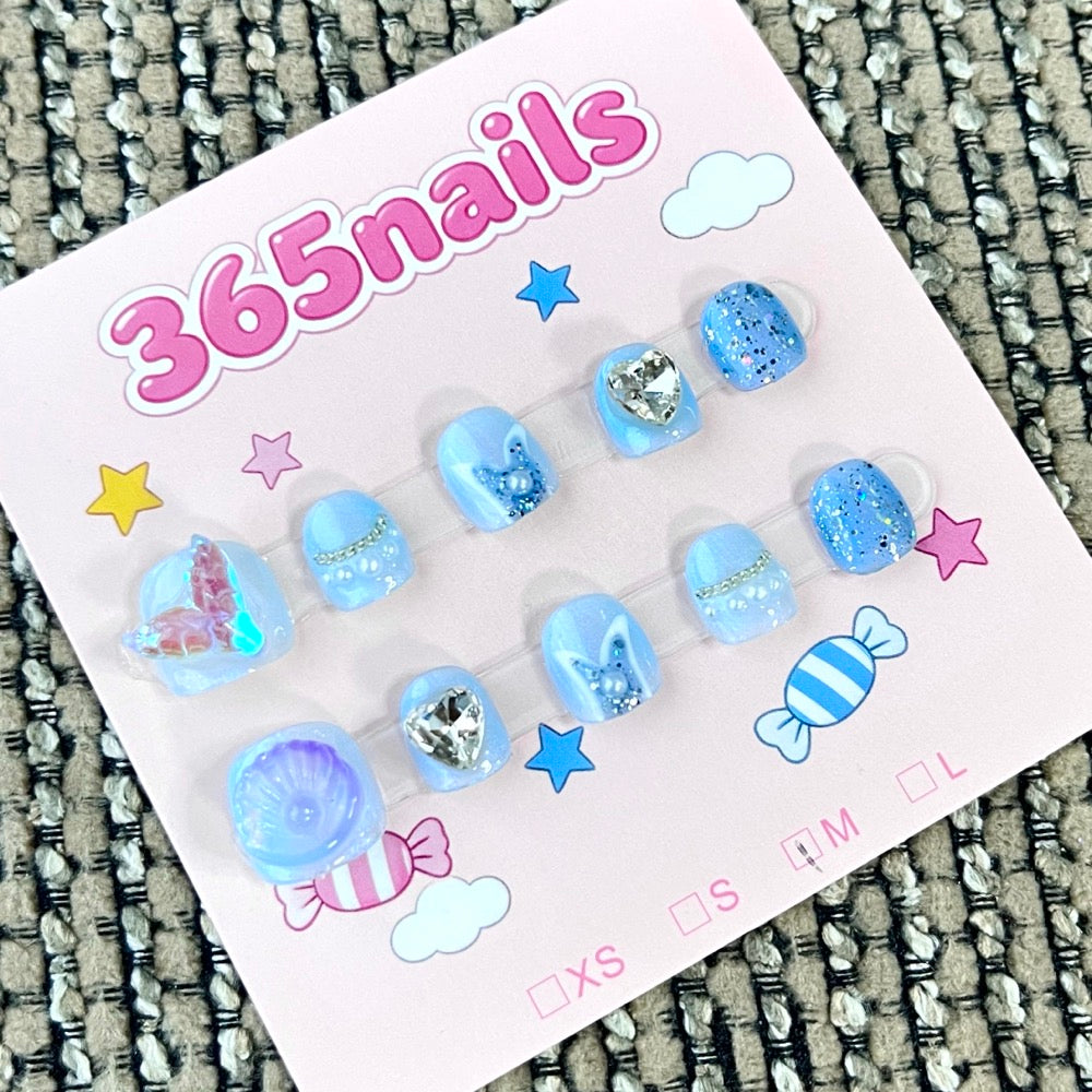 365nails: "Fairy Dust Dreams" – 3D Glitter Handmade Short Nails