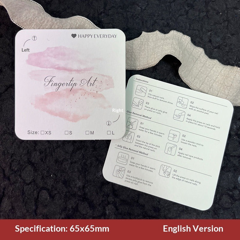 Embossed Cotton Paper Display Cards for Press On Nails (MOQ=50)