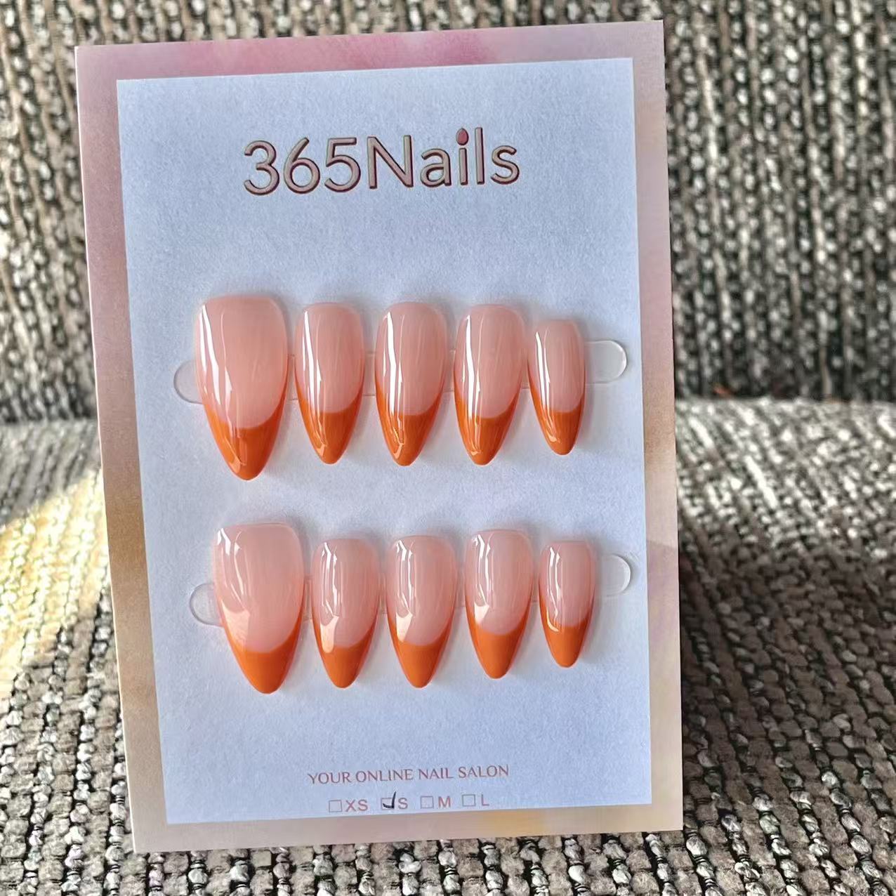 Handmade French patch manicure, multi-color and multi-reusable full coverage fake nail set