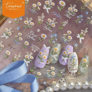 Pastel Wildflower Wreath – Romantic Vintage Nail Art Stickers