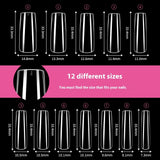 Nail Tips Amazon hot-selling nail pads plus rectangular nail pads, seamless transparent 360 pcs, boxed seamless fake nails