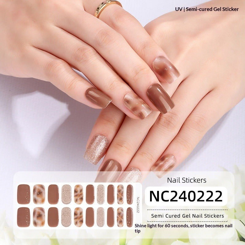 Semi-Cured Gel Nail Strips Laser Foil Ultra-Sparkle Shimmer Glossy Set (MOQ=3)