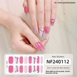 Semi-Cured Gel Nail Strips 3D Foil Glitter Glossy Design (MOQ=3)