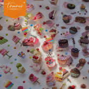 Strawberry Dessert Collection: "Strawberry & Cherry Cake" – 3D Embossed Nail Sticker