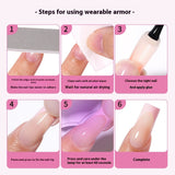 Nail Tips Press on nails French five-color finished product Naked fake nails Traceless advanced simple removable prefabricated nail art wholesale