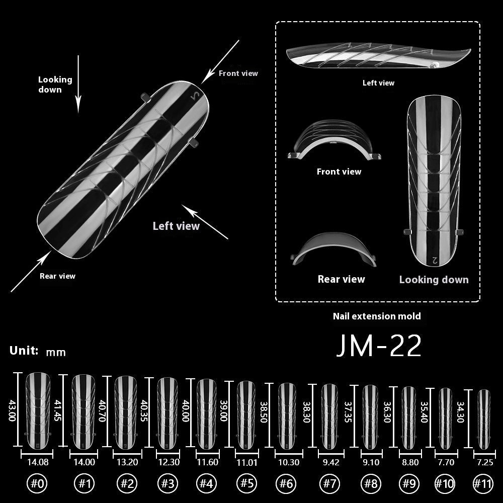 透明水晶延長甲模 附漸變刻度 快速光療甲模 120片盒裝 (MOQ=3)