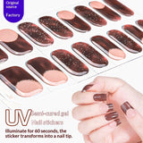 Semi-Cured Gel Nail Strips Christmas Snowflake Festive Glossy Design (MOQ=3)