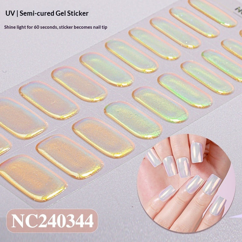 Semi-Cured Gel Nail Strips Aurora Chameleon Iridescent Glossy Set (MOQ=3)