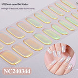 Semi-Cured Gel Nail Strips Aurora Chameleon Iridescent Glossy Set (MOQ=3)