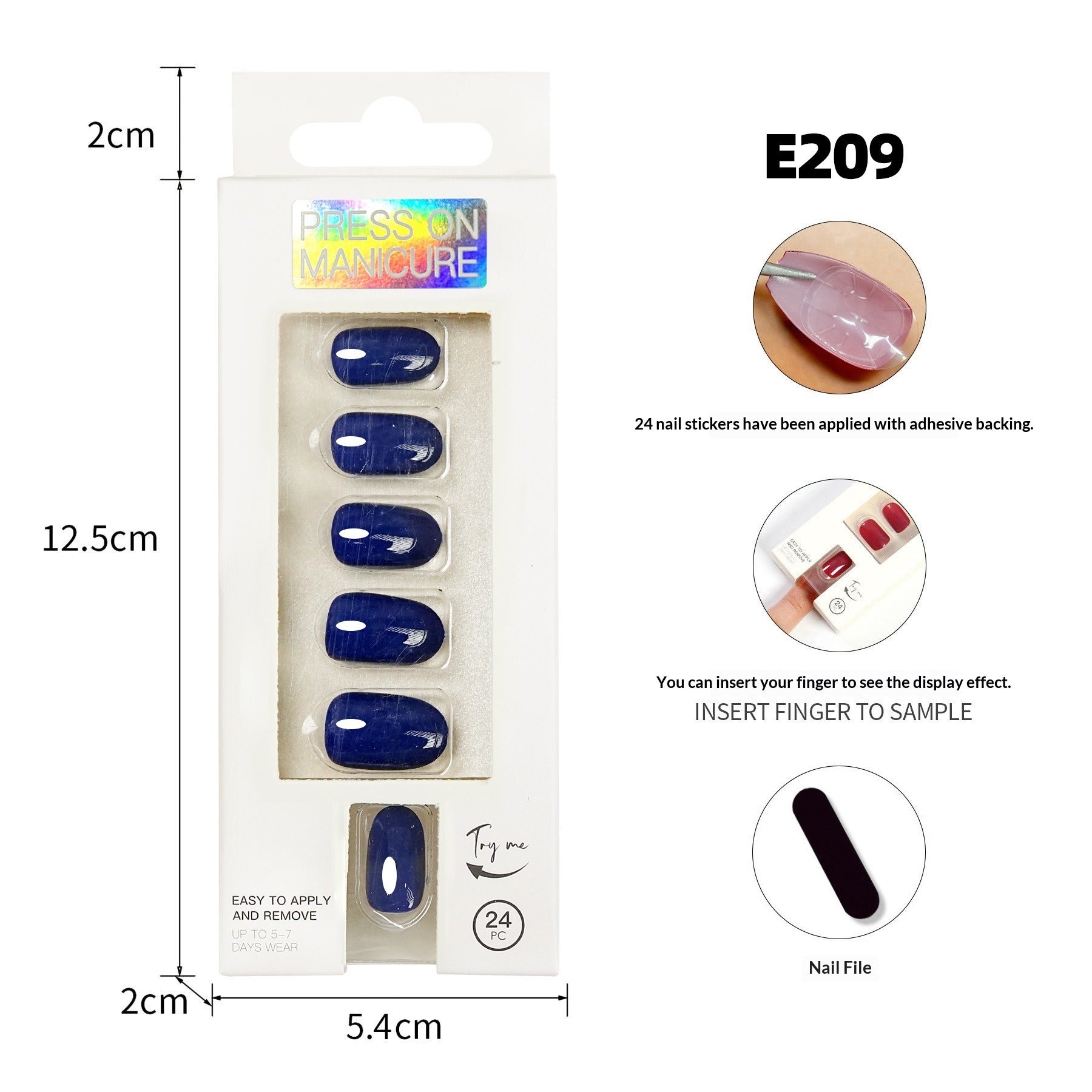 Wearable solid color nude round tip false nails, 24 pieces, neutral packaging