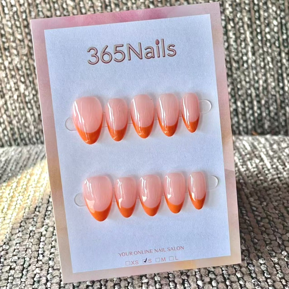 Handmade French patch manicure, multi-color and multi-reusable full coverage fake nail set