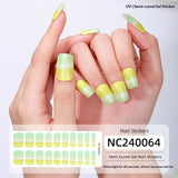Semi-Cured Gel Nail Strips Sparkle Cat Eye Pearl Glossy Design (MOQ=3)