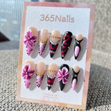 Sculpted Flora: "Wild Orchid" – 3D Purple Floral, Animal Print & 3D Snake Long Stiletto Nails