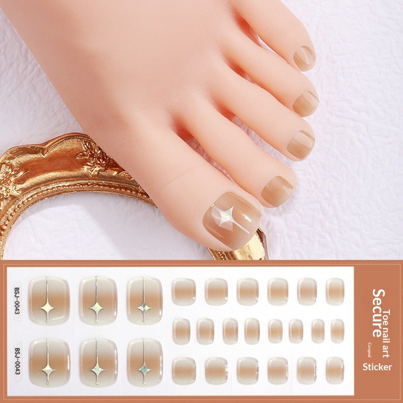 Semi-Cured Gel Nail Strips Toe Nails Four-Point Star Glossy Set (MOQ=3)
