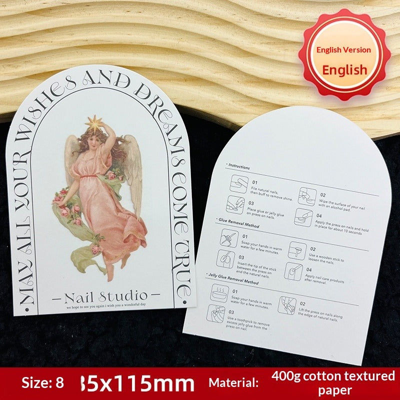 Embossed Cotton Paper Display Cards for Press On Nails (MOQ=50)