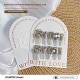 Embossed Gold Cotton Display Cards for Press On Nails (MOQ=50)