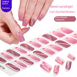 Semi-Cured Gel Nail Strips 3D Solid Color Metallic Glossy Set (MOQ=3)