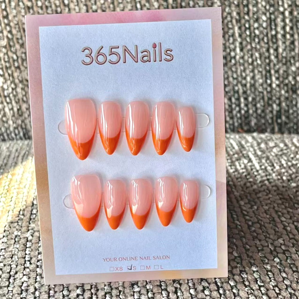 Handmade French patch manicure, multi-color and multi-reusable full coverage fake nail set