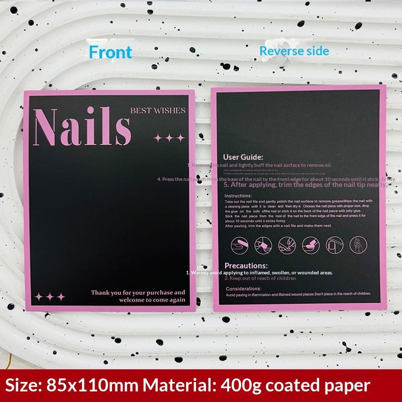 Minimal Gradient Copperplate Paper Display Cards for Press On Nails (MOQ=50)