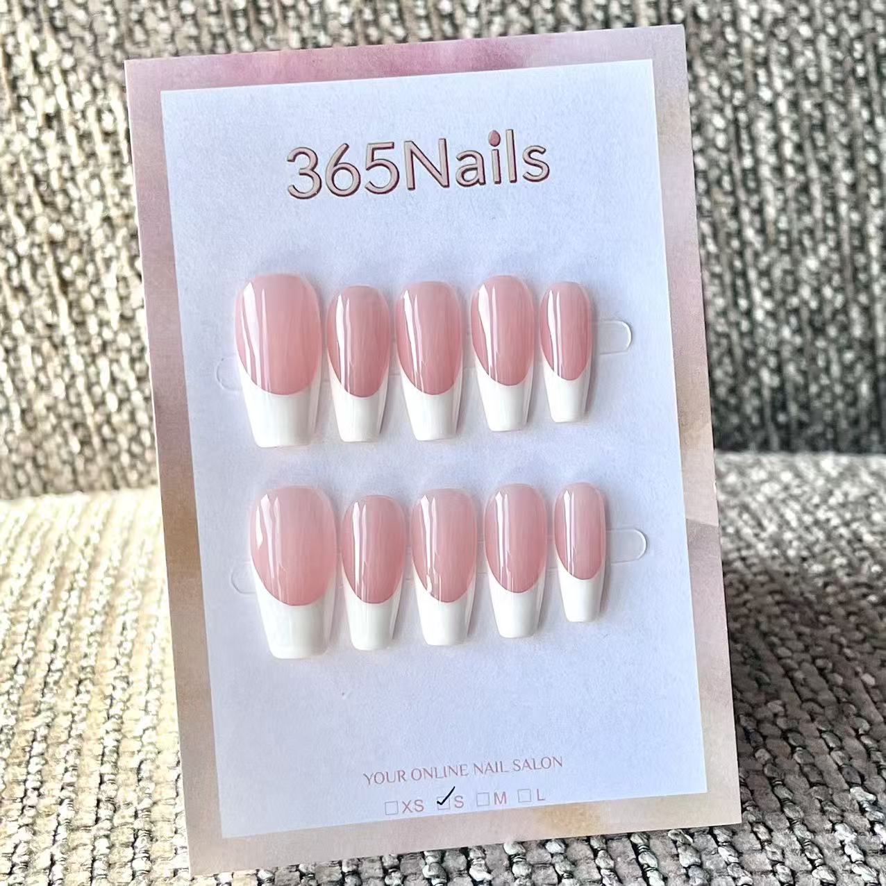 Handmade French patch manicure, multi-color and multi-reusable full coverage fake nail set