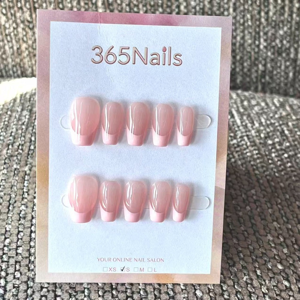 Handmade French patch manicure, multi-color and multi-reusable full coverage fake nail set