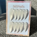 Milky Glass Dragon Claw Stiletto Translucent Jelly White Premium Handmade Dragon Nail