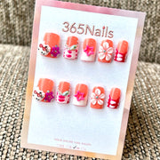 "Peach Hello Kitty" - Wholesale Ultra-Soft Flexible Fit Handmade Nails (MOQ=100)