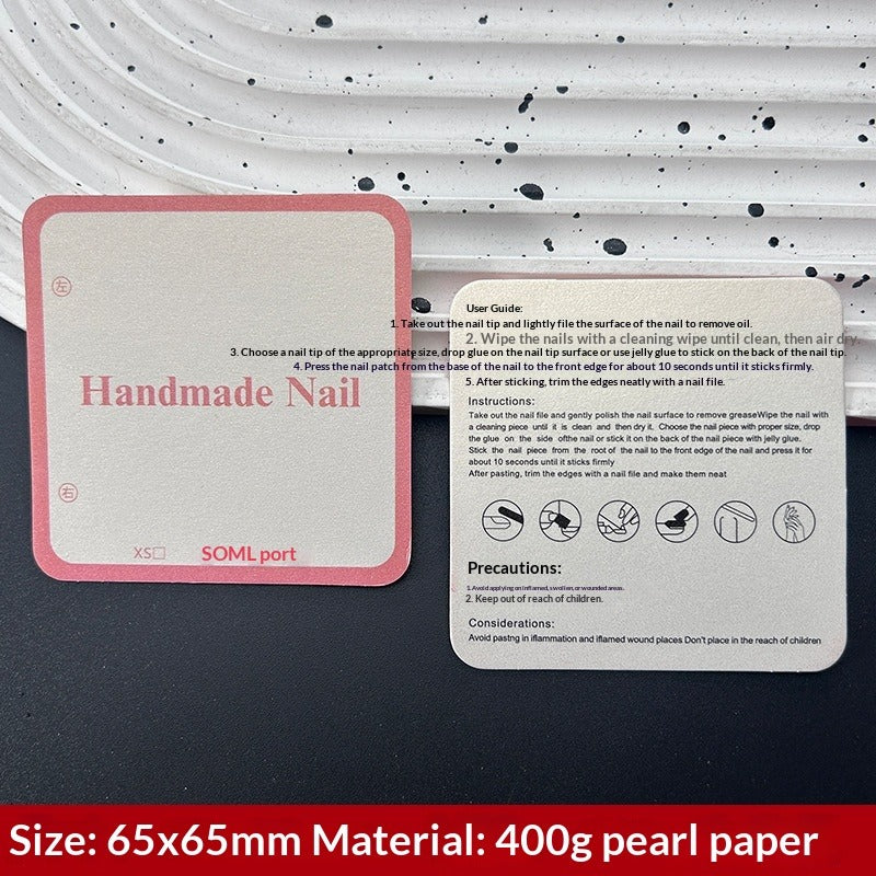 Pearl Finish Display Cards for Handmade Press On Nails (MOQ=50)