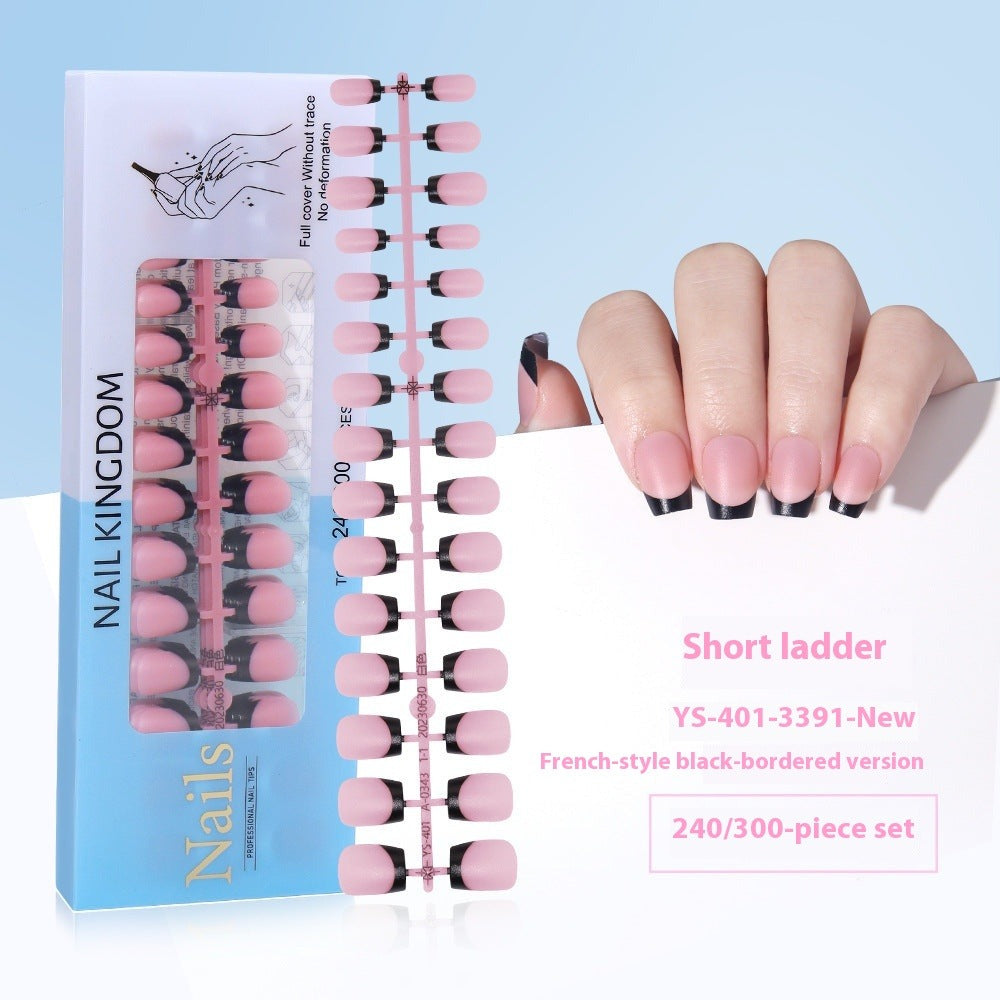 Nail Tips New  French press on nails 240 pieces boxed fake nail manicure work in progress matte full sticker French nail piece