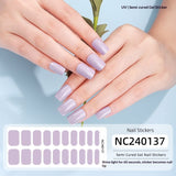 Semi-Cured Gel Nail Strips Solid Pearl Minimal Glossy Design (MOQ=3)