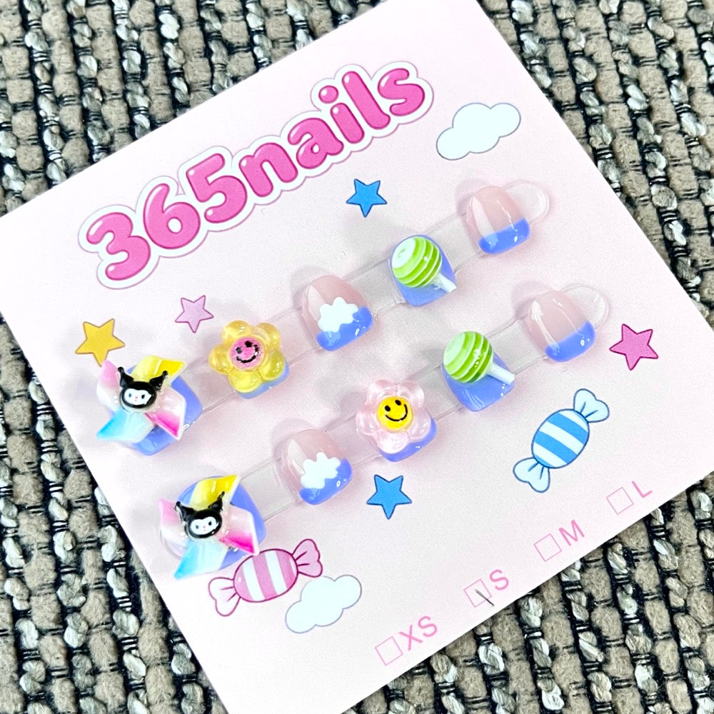 365nails: 사탕 구름 — 3D 캐릭터 수제 숏 네일