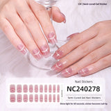 Semi-Cured Gel Nail Strips Sparkle Cat Eye Magnetic Glossy Design (MOQ=3)