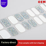 Semi-Cured Gel Nail Strips Glitter Pure Color Ultra-Sparkle Glossy Set (MOQ=3)