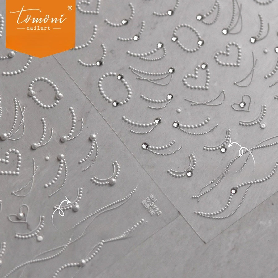 Silver Crystal Chain – Minimalist Elegant Nail Art Set