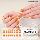 Semi-Cured Gel Nail Strips Gradient French Pastel Glossy Design (MOQ=3)